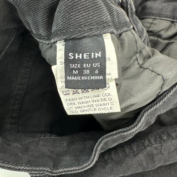 Shein Distressed Straight Women's size 6 Black Denim jeans - Picture 3 of 5